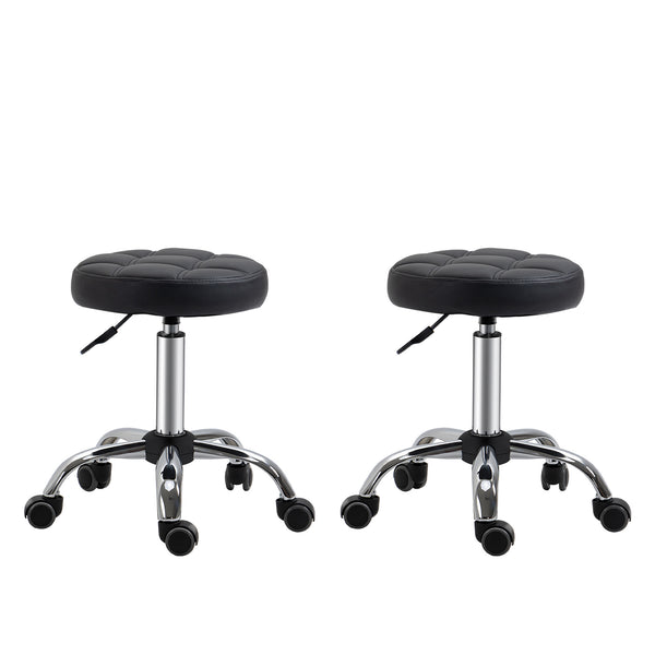 Rollhocker 2er-Set mit Rädern höhenverstellbar