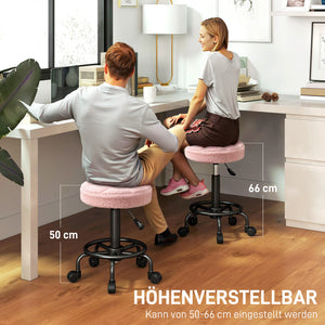 Rollhocker Arbeitshocker höhenverstellbar drehbar rosa