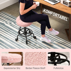 Rollhocker Arbeitshocker höhenverstellbar drehbar rosa