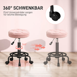 Rollhocker Arbeitshocker höhenverstellbar drehbar rosa
