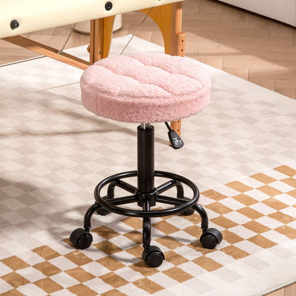 Rollhocker Arbeitshocker höhenverstellbar drehbar rosa