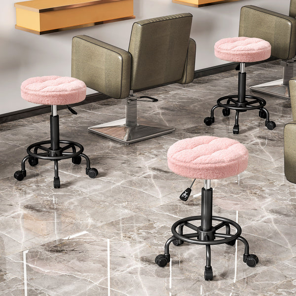 Rollhocker Arbeitshocker höhenverstellbar drehbar rosa