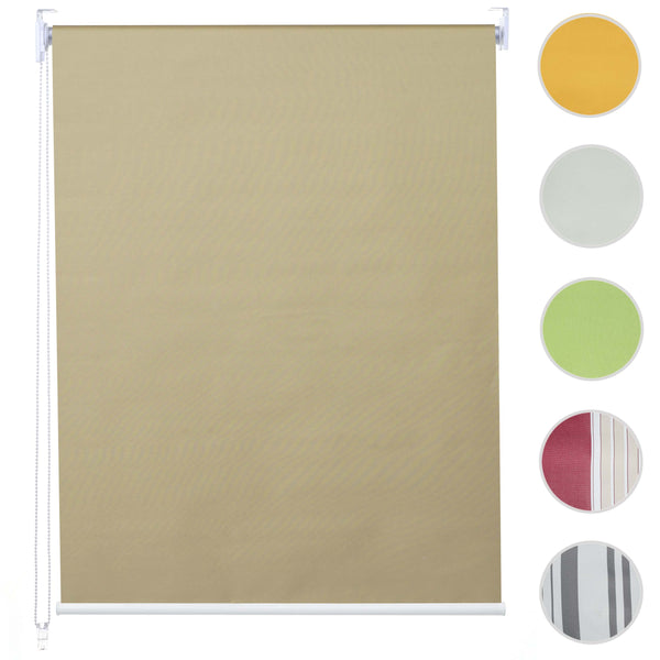 Rollo Fensterrollo Seitenzugrollo blickdicht Verdunkelung 80x230cm beige