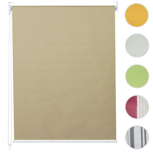 Rollo Fensterrollo Seitenzugrollo blickdicht Verdunkelung 90x160cm beige