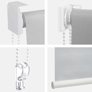 Rollo Fensterrollo Seitenzugrollo blickdicht Verdunkelung 80x160cm grau/weiss