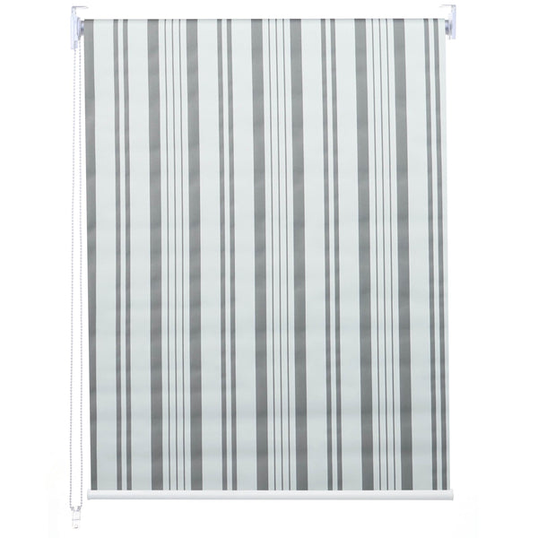 Rollo Fensterrollo Seitenzugrollo blickdicht Verdunkelung 80x230cm grau/weiss