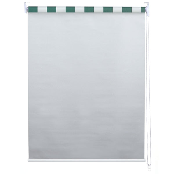 Rollo Fensterrollo Seitenzugrollo blickdicht Verdunkelung 120x160cm grün/weiss