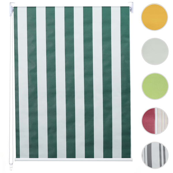 Rollo Fensterrollo Seitenzugrollo blickdicht Verdunkelung 50x160cm grün/weiss