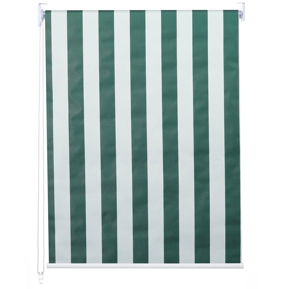 Rollo Fensterrollo Seitenzugrollo blickdicht Verdunkelung 90x230cm grün/weiss