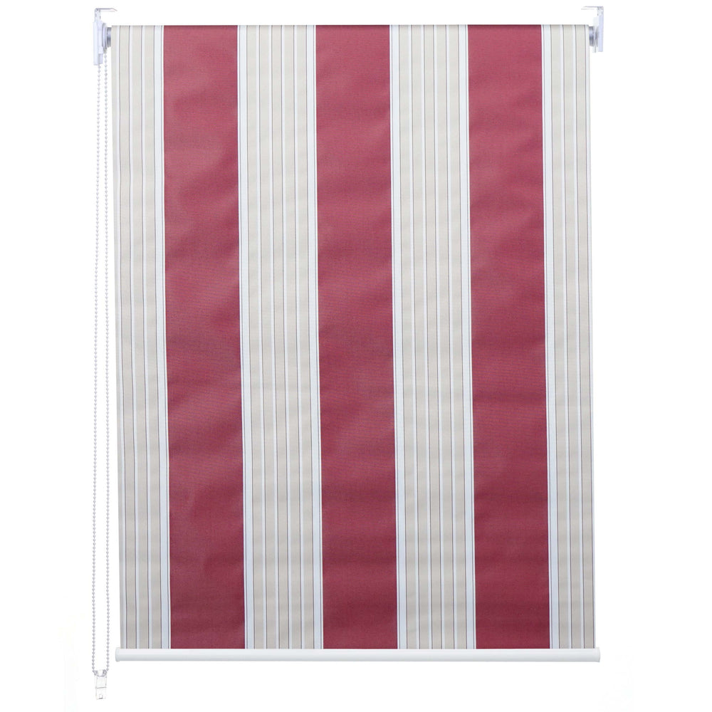 Rollo Fensterrollo Seitenzugrollo blickdicht Verdunkelung 120x160cm rot/weiss/beige