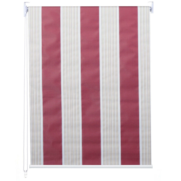 Rollo Fensterrollo Seitenzugrollo blickdicht Verdunkelung 70x230cm rot/weiss/beige