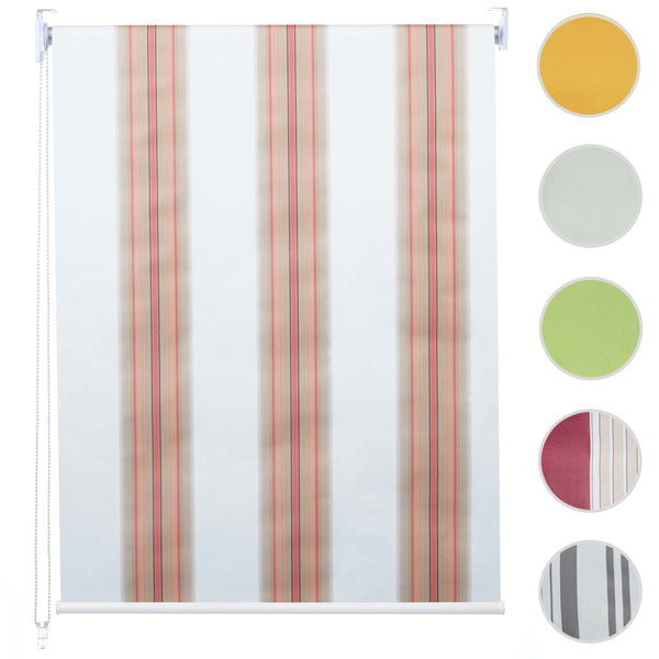Rollo Fensterrollo Seitenzugrollo blickdicht Verdunkelung 60x230cm weiss/rot/beige