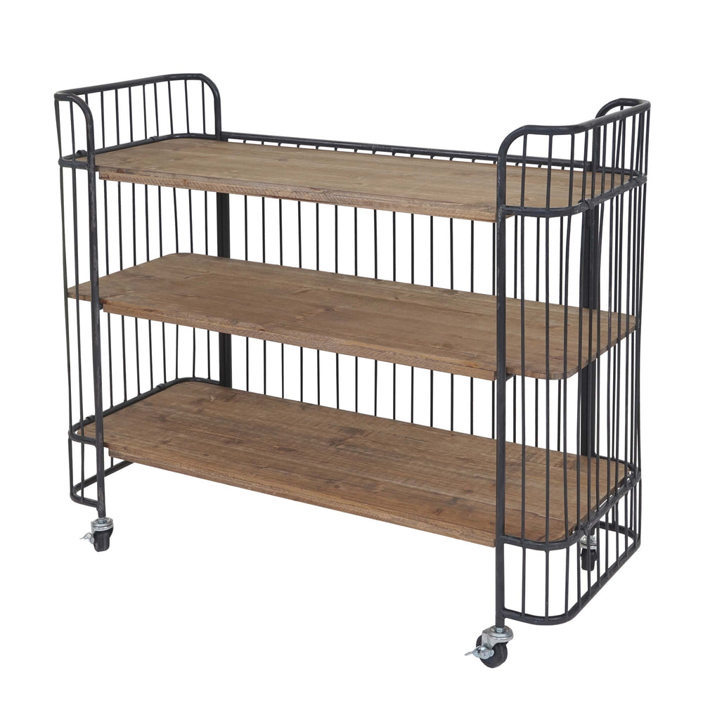 Rollwagen Servierwagen Tanne Massivholz Vintage 84x98x36cm