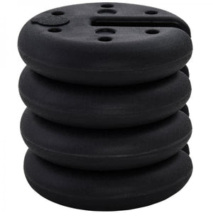 4 tlg. Pavillon Standfuss Gewicht Partyzelt Pavillongewicht befüllbar bis 5 kg HDPE-Kunststoff Schwarz Ø25 x 6 cm