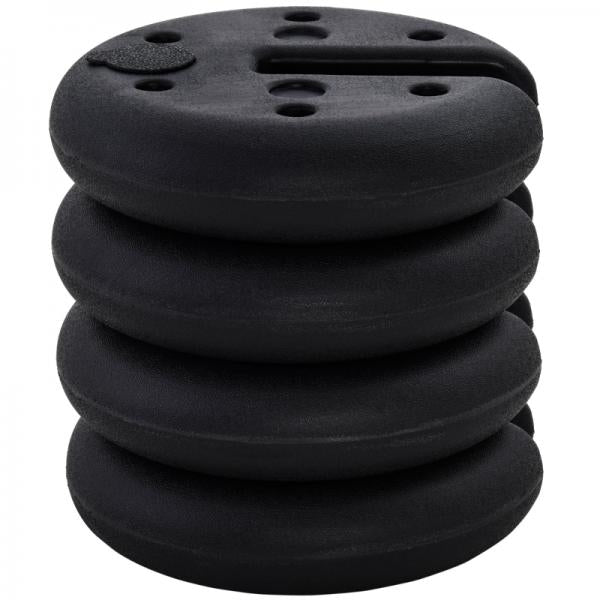 4 tlg. Pavillon Standfuss Gewicht Partyzelt Pavillongewicht befüllbar bis 5 kg HDPE-Kunststoff Schwarz Ø25 x 6 cm