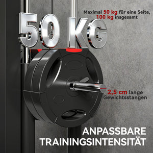Rudermaschine Fitnessgerät wandmontiert für Heimtraining schwarz