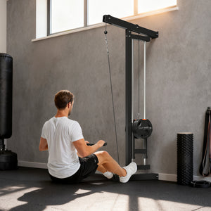 Rudermaschine Fitnessgerät wandmontiert für Heimtraining schwarz