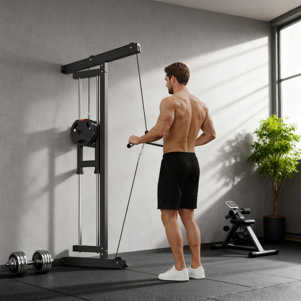 Rudermaschine Fitnessgerät wandmontiert für Heimtraining schwarz