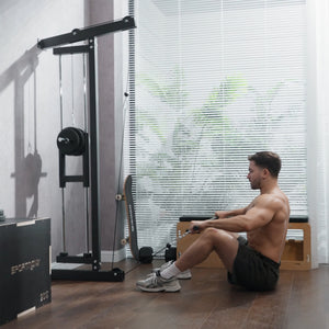 Rudermaschine Fitnessgerät wandmontiert für Heimtraining schwarz