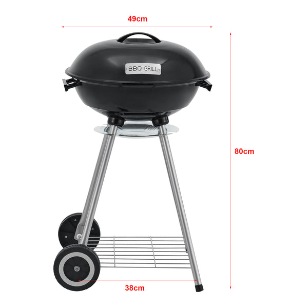 Barbecue rond El Paso 80x49x47cm noir