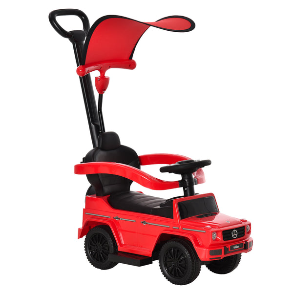 Rutschauto 3-in-1 mit Schiebstange und Lenkrad für Kinder rot