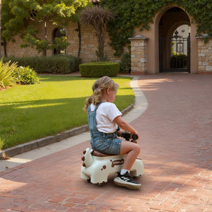 Rutschauto Kinder Dino mit Licht und Sound cremeweiss braun