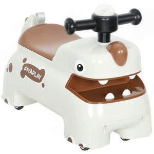 Rutschauto Kinder Dino mit Licht und Sound cremeweiss braun
