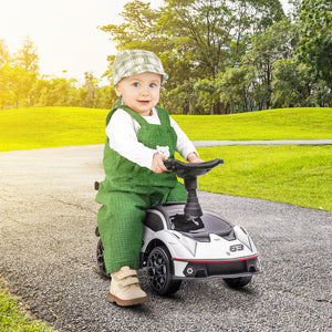 Rutschauto Kinderfahrzeug mit Hupe für drinnen & draussen Weiss-Schwarz