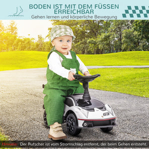 Rutschauto Kinderfahrzeug mit Hupe für drinnen & draussen Weiss-Schwarz