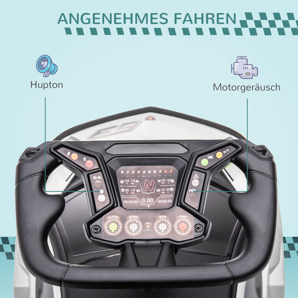 Rutschauto Kinderfahrzeug mit Hupe für drinnen & draussen Weiss-Schwarz