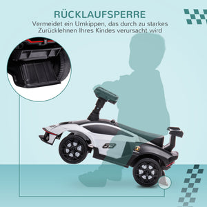 Rutschauto Kinderfahrzeug mit Hupe für drinnen & draussen Weiss-Schwarz