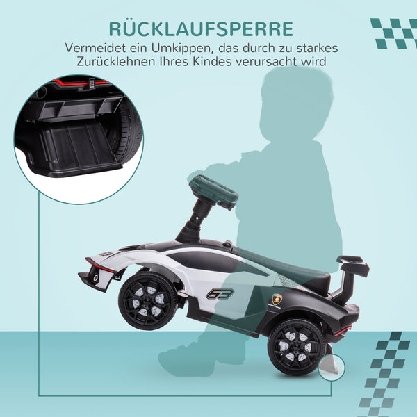 Rutschauto Kinderfahrzeug mit Hupe für drinnen & draussen Weiss-Schwarz