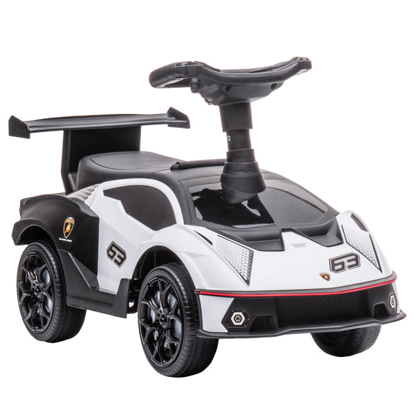 Rutschauto Kinderfahrzeug mit Hupe für drinnen & draussen Weiss-Schwarz