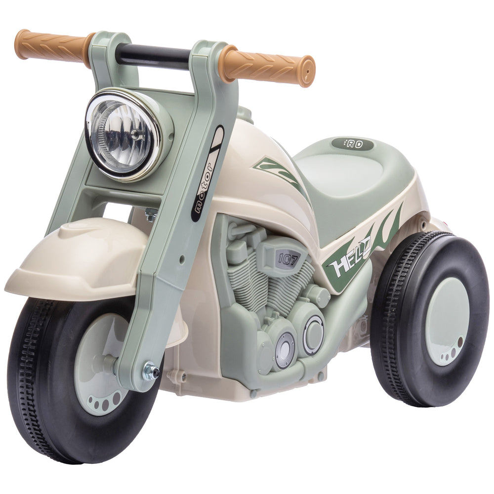 Ride-on car for children with music and bubble function, ages 2-5, cream white