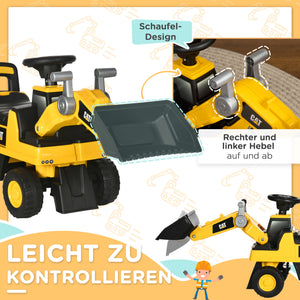 Rutschauto Sitzbagger mit Hupe ab 12 Monaten Gelb-Schwarz