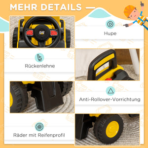 Rutschauto Sitzbagger mit Hupe ab 12 Monaten Gelb-Schwarz