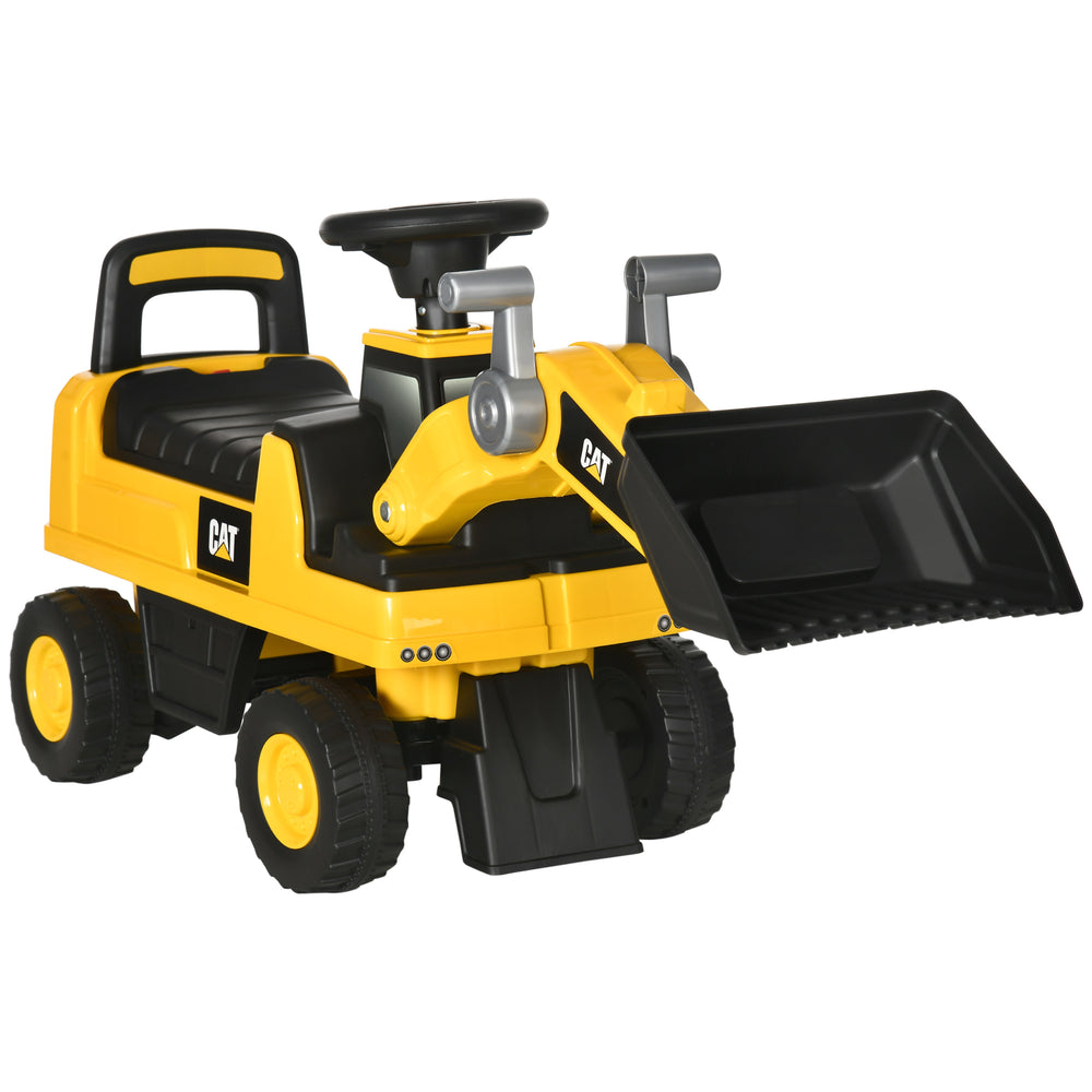 Ride-on car, sit-on excavator with horn, suitable for ages 12 months and up, yellow and black