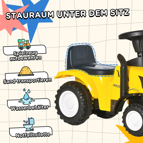Rutschauto Traktor mit Anhänger ab 2 Jahren Gelb