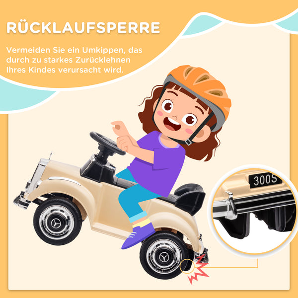 Rutscher Kinderauto Mercedes im klassischen Design beige