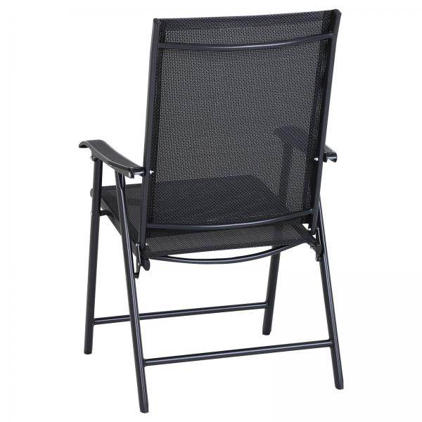 Klappstuhl mit Armlehne 2er Set Campingstuhl Angelstuhl Faltstuhl Metall Schwarz