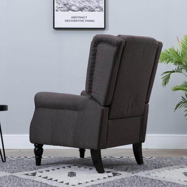 Einzelsessel Relaxsessel Ohrensessel Einzelstuhl Akzentsessel mit Tufting Holzfüsse Polyester Braun