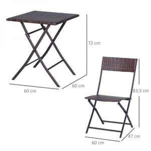 Bistroset Polyrattan 3 tlg. Sitzgarnitur Balkonset