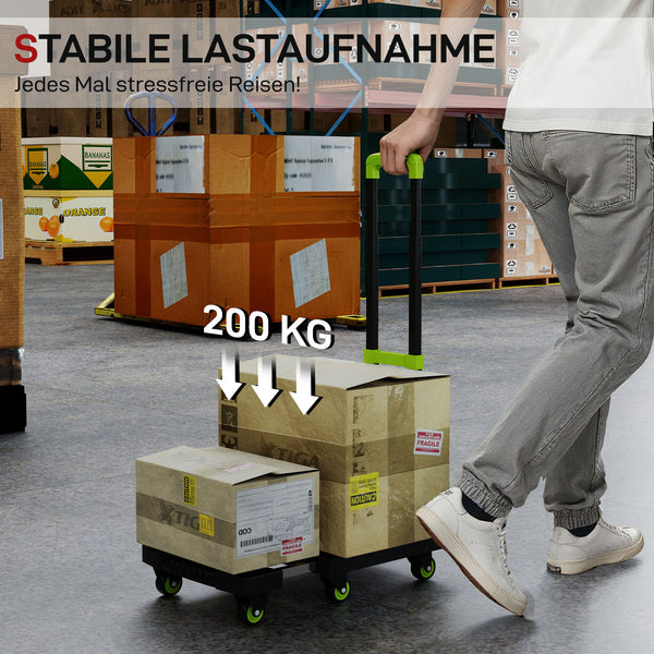 Sackkarre klappbar mit Rädern und verstellbarem Griff Metall grün