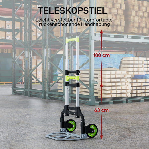 Sackkarre Transportkarre klappbar mit Teleskopgriff Aluminium