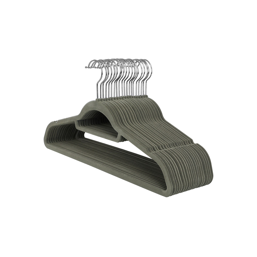 Velvet Clothes Hangers, Set of 20, Grey