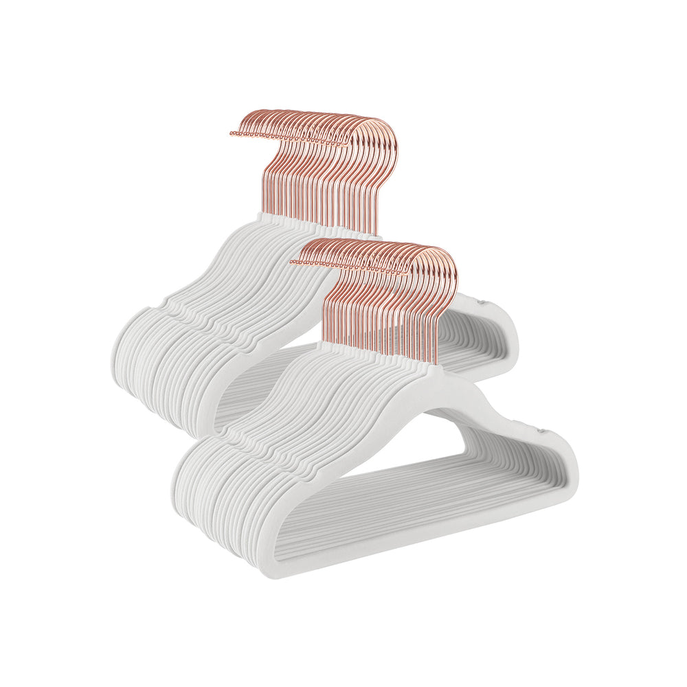 Velvet clothes hangers, set of 50, pink