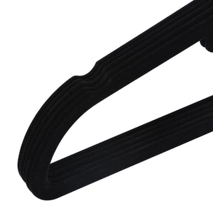 Samt-Kleiderbügel 50er-Set Schwarz