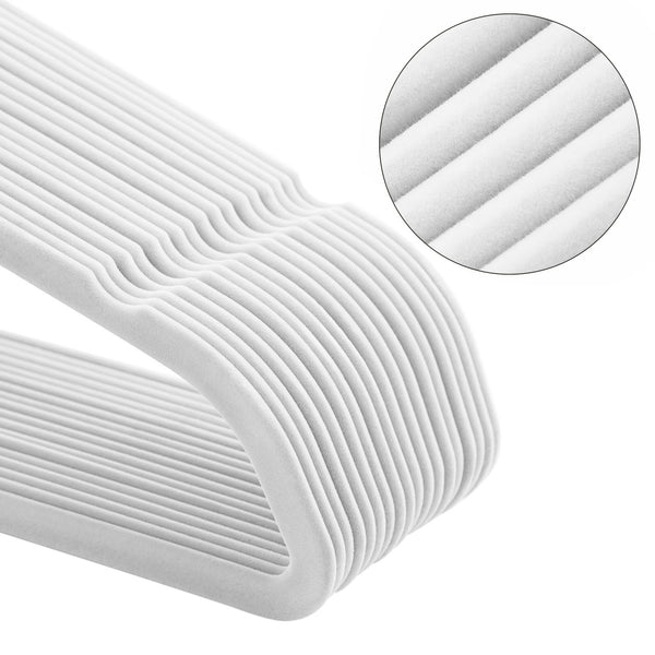 Samt-Kleiderbügel 50er-Set Weiss