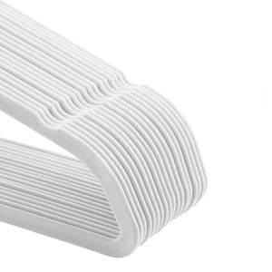 Samt-Kleiderbügel 50er-Set Weiss