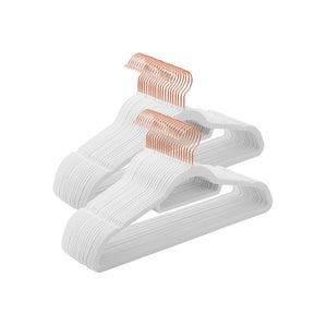 Samt-Kleiderbügel 50er-Set Weiss